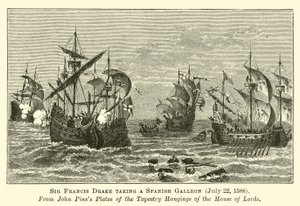 Sir Francis Drake prenant un galion espagnol, 22 juillet 1588