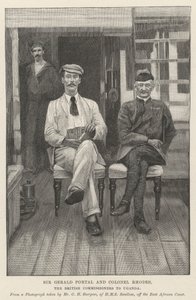 Sir Gerald Portal et le Colonel Rhodes, les commissaires britanniques en Ouganda (gravure)