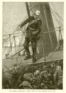Sir Henry Havelock sous le feu dans le golfe Persique, 1857