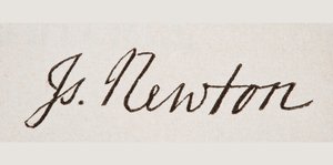 Signature de Sir Isaac Newton, tirée de 