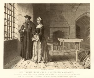 Sir Thomas More et sa fille Margaret - English School