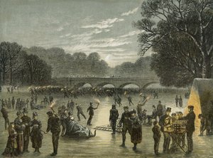 Patinage à Hyde Park, Londres, vers 1850