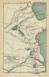 Carte schématique, montrant les variations des deux grands fleuves de Chine dans la période historique - English School