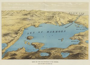 Carte schématique du Dardanelles au Bosphore
