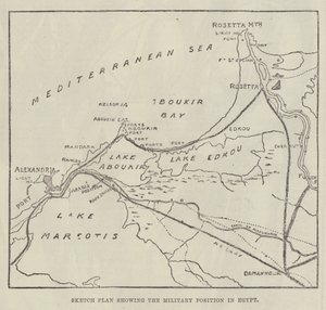 Plan schématique montrant la position militaire en Égypte (gravure) - English School