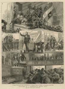 Croquis à une salle de musique de tempérance, The Great Central Hall, Bishopsgate - English School