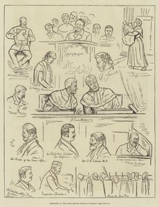 Croquis des procès de la Ligue agraire à Dublin - English School