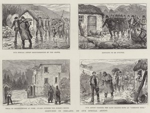 Croquis en Irlande (gravure) - English School
