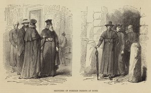 Croquis de prêtres étrangers à Rome - English School