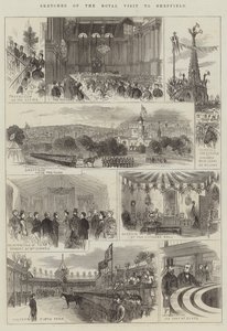 Croquis de la visite royale à Sheffield - English School