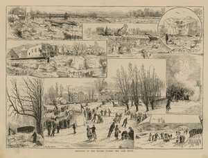 Croquis sur la Tamise pendant le dernier gel - English School