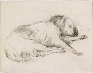 Chien endormi, c.1840