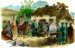 Conditions sociales en Irlande en 1848 expulsion des paysans (illustration london news du 16 décembre 1848)