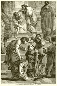 Socrate enseignant les jeunes d