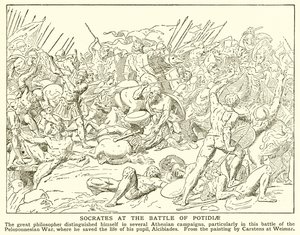 Socrate à la bataille de Potidée - English School