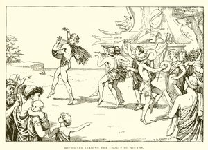 Sophocle menant le chœur des jeunes
