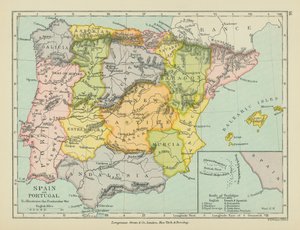 Espagne et Portugal (lithographie couleur) - English School