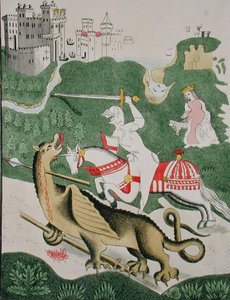 Saint Georges avec le Dragon, de la Chapelle de la Trinité à Stratford Upon Avon, Warwickshire - English School