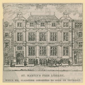 Bibliothèque gratuite St Martin, inaugurée par M. Gladstone - English School