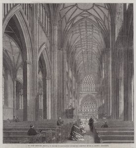 Saint Mary Redcliff, Bristol, en cours de restauration sous la direction de M. G Godwin, architecte - English School