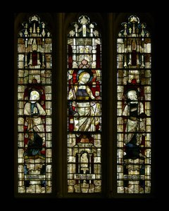 Sainte Marie et Saint Jean avec une sainte femme composite au centre, fin du 14ème siècle
