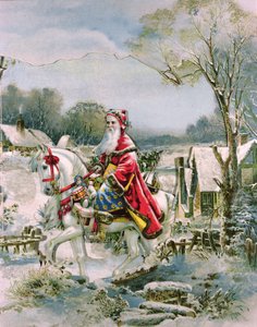 Saint-Nicolas, carte de Noël victorienne (impression)