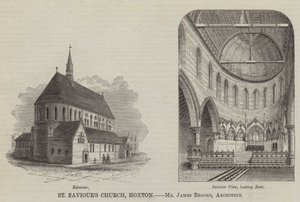 Église Saint-Sauveur, Hoxton, M. James Brooks, Architecte (gravure)
