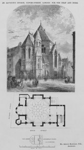 Église St Saviour, Oxford Street, Londres, pour les sourds et muets (gravure) - English School