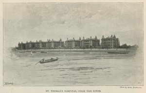 Hôpital St Thomas, depuis la rivière - English School