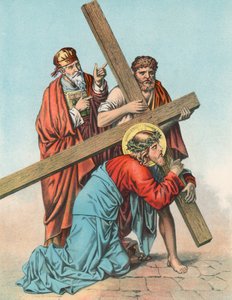 Station III Jésus tombe pour la première fois sous la croix