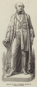 Statue de M. J Ramsden, maire de Barrow-in-Furness (gravure)