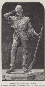 Statue de Robinson Crusoé, à Largo, Fifeshire, lieu de naissance d