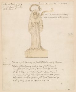 Statue, tombe de Judeth Wheler décédée le 21 août 1602 - English School