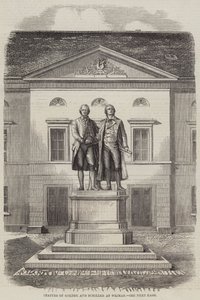 Statues de Goethe et Schiller à Weimar (gravure) - English School