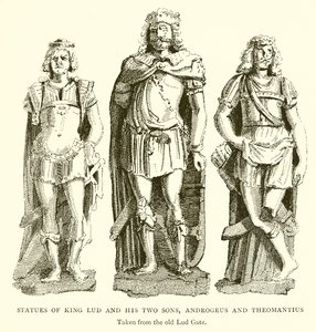 Statues du roi Lud et de ses deux fils, Androgeus et Theomantius - English School