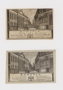 Fabricants de bas, Romanis, à Cheapside puis à Leadenhall Street, carte de visite