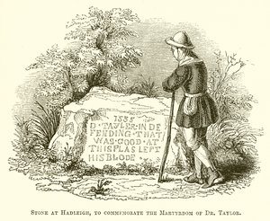 Pierre à Hadleigh, pour commémorer le martyre du Dr Taylor