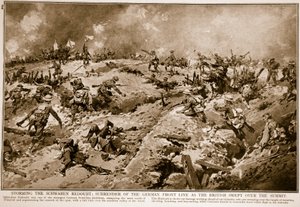 Assaut du redoute de Schwaben : reddition de la ligne de front allemande alors que les Britanniques balayaient le sommet, 1914-19 - English School