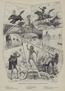 Armes étranges et méthodes encore plus étranges de les utiliser (gravure) - English School
