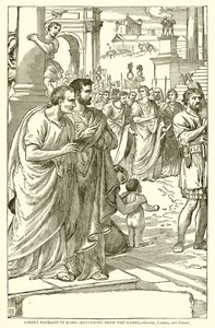 Cortège de rue à Rome--Retour des jeux.--Brutus, Cassius et César - English School