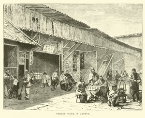 Scène de rue à Canton
