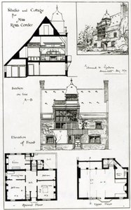Studio et cottage pour Miss Rosa Corder, de The British Architect, 3 octobre 1879