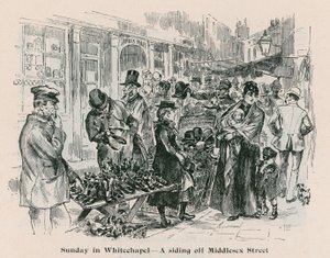 Dimanche à Whitechapel - une voie de garage près de Middlesex Street, Londres - English School