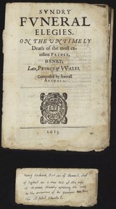 Diverses élégies funéraires sur la mort prématurée de Henry, Prince de Galles