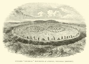 Monuments supposés druidiques à Avebury, Wiltshire, restaurés - English School