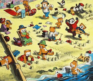 Ours en peluche sur la plage - English School