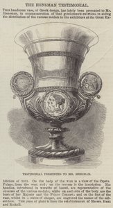 Témoignage présenté à M. Hensman (gravure) - English School