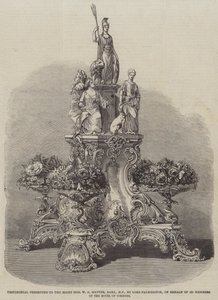 Témoignage présenté au très honorable W G Hayter, baronnet, MP, par Lord Palmerston, au nom de 365 membres de la Chambre des communes (gravure) - English School