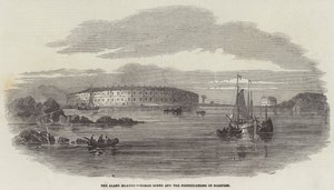 Les îles Aland, Bomar Sound et les fortifications de Scarpans (gravure) - English School