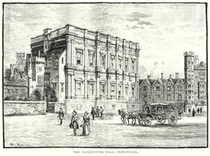 La salle des banquets, Whitehall (gravure) - English School